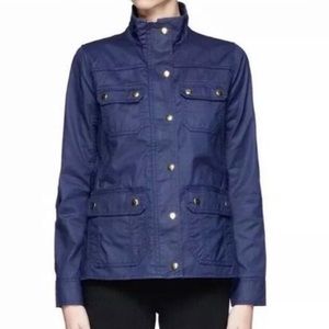 J. CREW Coated Navy Downtown Field Utility Jacket S $148